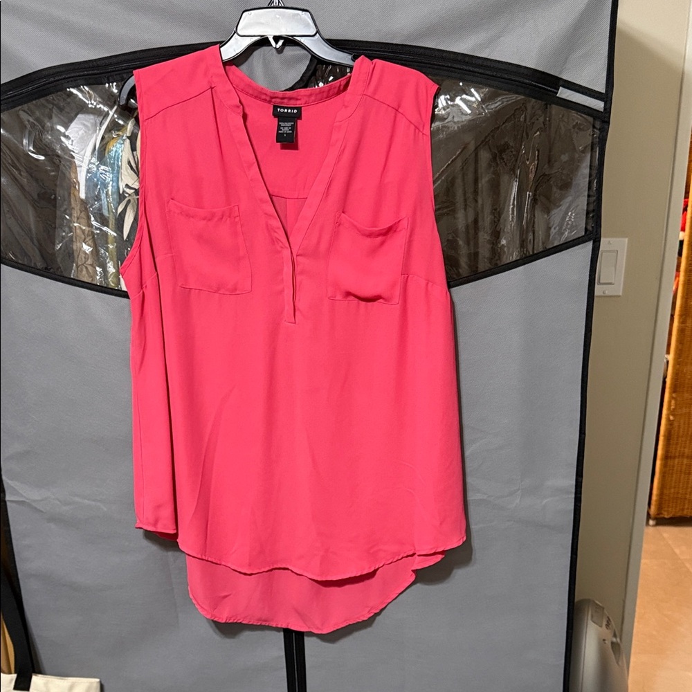 Torrid Vibrant Pink Sleeveless Blouse